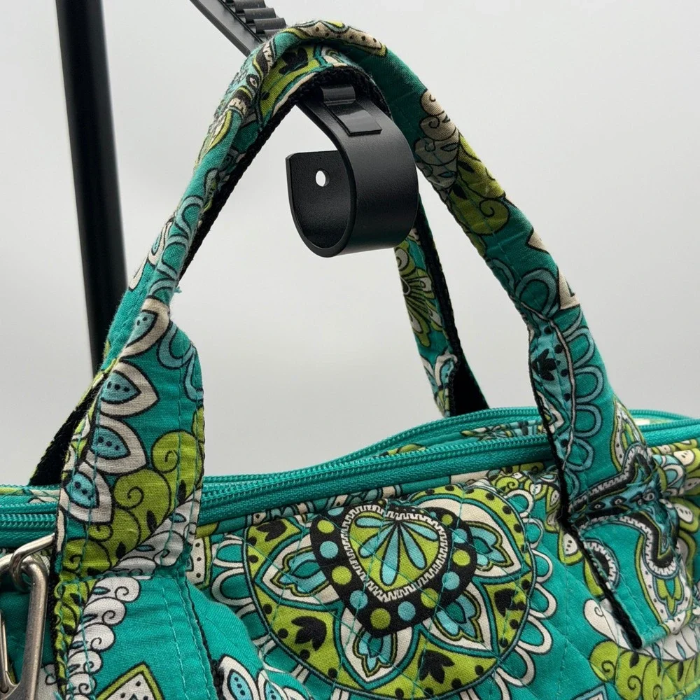 Vera Bradley Quilted‎ Paisley Laptop Bag Briefcase Teal Green White 14x11x4